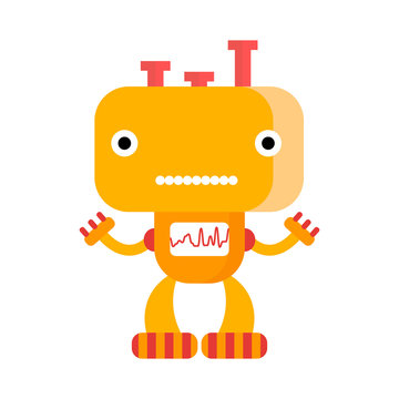 Funny friendly orange robot image