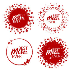 Fototapeta na wymiar Happy mother's day stamp. Red round grunge vintage mother's day sign. Vector