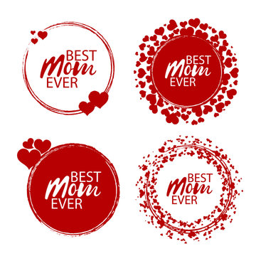 Happy mother's day stamp. Red round grunge vintage mother's day sign. Vector