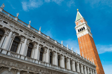 Fototapeta na wymiar Venice landmark, St. Mark Companile of Piazza San Marco, Italy