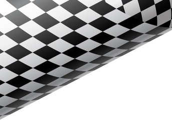 Checkered flag wave on white design race background vector illustration.