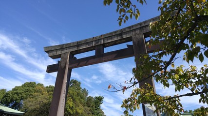 Door of shrine at Osaka castle.
