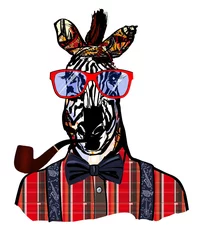 Poster Zebra mit Sonnenbrille im Hipster-Style © Isaxar