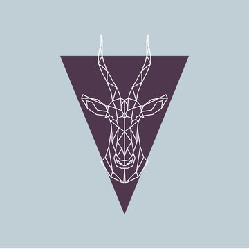 Antelope blesbok in polygonal style. © greens87