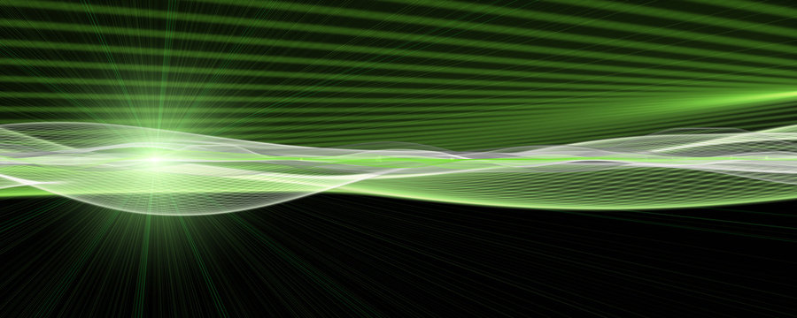 Futuristic eco wave panorama background design with lights and space for text