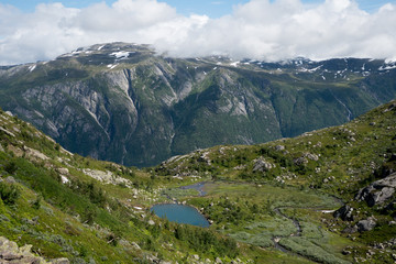 Fototapeta na wymiar Norway - mountain lake in fjord