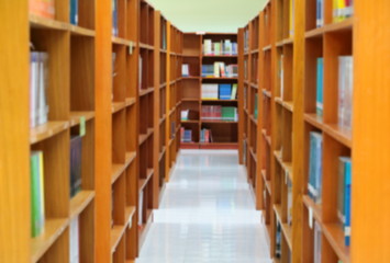 focus blur for library public room and books in shelf