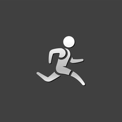 Metallic Icon - Running athlete