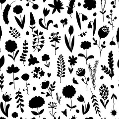 Floral seamless pattern, sketch for your design