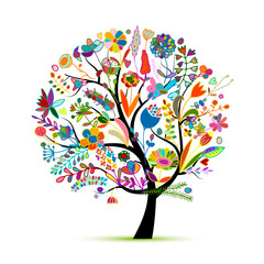 Floral tree, sketch for your design