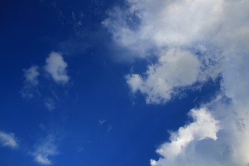 blue sky vivid with cloud and raincloud, art of nature beautiful and copy space for add text