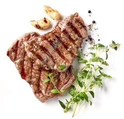 Fotobehang grilled beef steak © Mara Zemgaliete