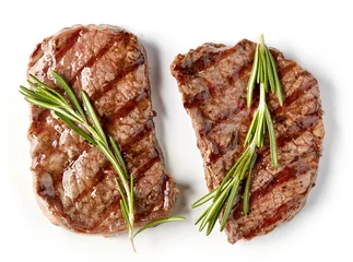 Foto op Plexiglas grilled beef steak © Mara Zemgaliete