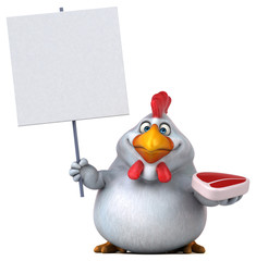 Fun chicken - 3D Illustration
