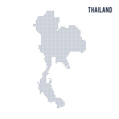 Fototapeta na wymiar Vector dotted map of Thailand isolated on white background .