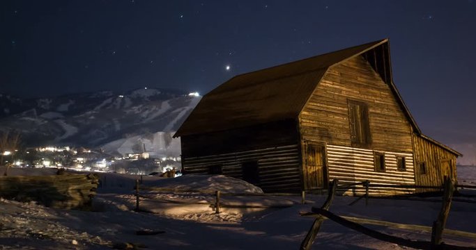 Snowcats and Stars over Steamboat Springs ski resort colorado