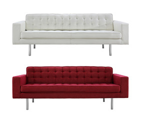 Red and White Sofa