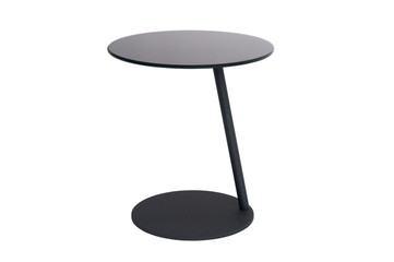 Slanted metal round desk