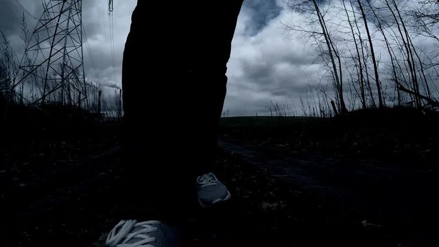 Go at night in industrial zone. Go at night in a dangerous place