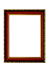 Wooden vintage frame isolated on white background