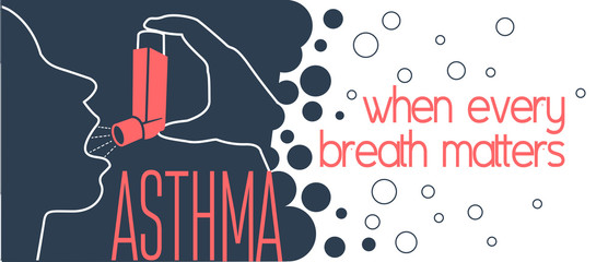 asthma  banner - obrazy, fototapety, plakaty