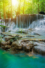 Beautiful waterfall in deep forest, Thailand  © totojang1977