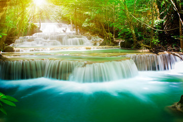 Beautiful waterfall in deep forest, Thailand 