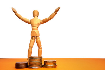 Game figure concept for success, making money, lottery - with copyspace.