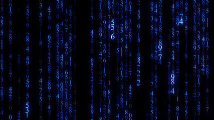 Naklejka na ściany i meble Rows of blue digital code