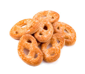 pretzel called krakelingen on a white background. Cookies isolated on a white background