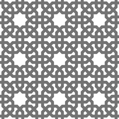 Islamic seamless vector pattern. Geometric ornaments based on traditional arabic art. Oriental muslim mosaic. Turkish, Arabian, Moroccan design on a white background. Mosque decoration element.