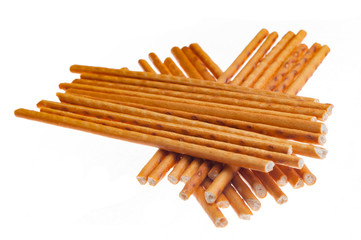 crispy straws Isolated over a white background