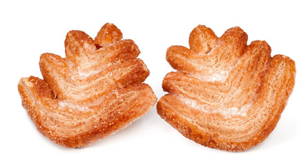 sweet Cookies in the form of a Christmas tree. Bakery products isolated on white