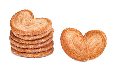  sweet heart shape Cookies. Bakery products isolated on white
