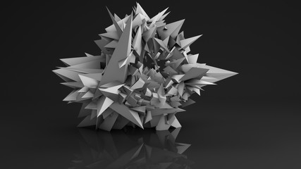Polygonal futuristic shape abstract 3D render