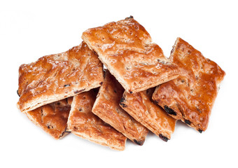 dessert made of sweet cookies. Eastern sweets isolated on white background
