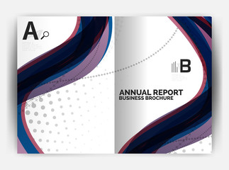 Business report cover template wave