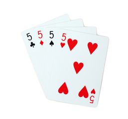 isolated clubs diamonds spades hearts 5