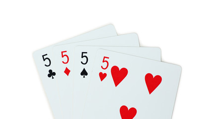 Fototapeta na wymiar isolated clubs diamonds spades hearts 5