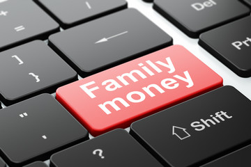 Fototapeta premium Currency concept: Family Money on computer keyboard background