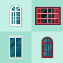 Set with vintage window