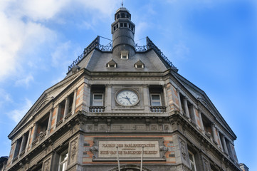 Fototapeta na wymiar Maison des Parlementaires, old clock, Brussels, Belgium