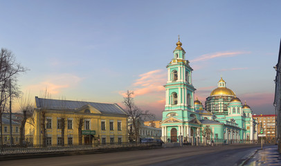 Fototapeta na wymiar The Epiphany Cathedral at Yelokhovo. Moscow, Russia