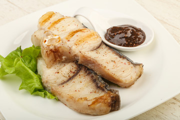 Grilled shark steak