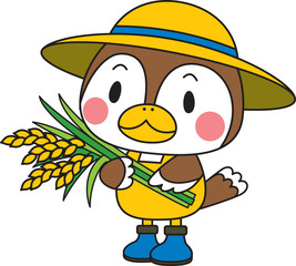 稲作　すずめ