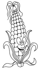 Fresh corn cartoon