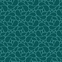 Abstract linear seamless pattern on dark teal background