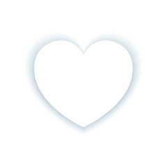 Heart label with shadow on white background