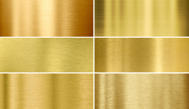 Gold or brass brushed metal textures