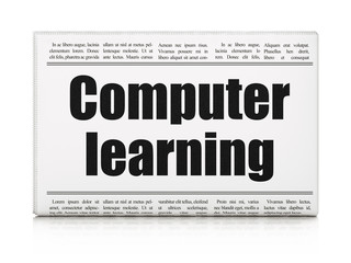 Learning concept: newspaper headline Computer Learning